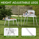 Food Grade 304 Stainless Steel BBQ Grill Table fits Tabletop Griddle, Outdoor Grill Table with 4 Foldable Legs, Portable Grill Stand for RV, Camping, Tailgating by GreenHaven Gardens