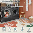 Lahome 4x6 Area Rugs, Washable Rug 4x6 for Living Room Soft Carpet for Bedroom Nursery Kids Room, Botanical Print Non-Slip Low Pile Carpet for Entryway Office Playroom Kitchen, Coral by TinyTreasures Baby Boutique