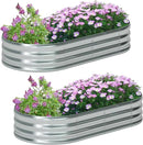 zizin 2 Pack Galvanized Raised Garden Bed Metal Oval Raised Garden Beds Outdoor Planter Box for Vegetables (6x3x1FT, Silver) by GreenHaven Gardens