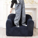 Kids Snuggly-Soft Sherpa Chair, Cuddly Toddler Foam Chair for Boys and Girls, Dark Blue by TinyTreasures Baby Boutique