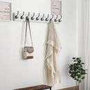 Dseap Coat Rack Wall Mount: 38-1/4" Long, Patented, Heavy-Duty, 10-Double-Hooks Wooden Hanger Rail for Winter Coats Hat Jacket Clothing, White & Black by CozyNest Decor