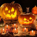 Wondise Halloween Flameless Candles, Pumpkin Battery Operated Candles with Timer, LED Flickering Votive Tealight Spooky Candles for Halloween Decorations Indoor (6 Pack, 1.9" x 1.6") by CozyNest Decor