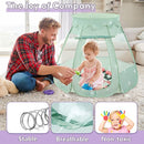 Baby Ball Pit Tent with 50 Balls - For Toddlers, Pink/White/Gray Princess Playhouse with Carry Bag, 109x90cm by TinyTreasures Baby Boutique