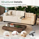 89" White Corduroy Sofa for Living Room, 3 Seater Cloud Couch, Deep Seat Floor Couch for Bedroom, Futon Modern Sofa Bed, White Corduroy by CozyNest Decor