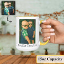 Personalized Coffee Mug, Custom Drawing Portrait Gift, Funny Customized Coffee Gift for Men & Women, Custom Mugs with Pictures, Yellow 15oz Customized Ceramic Tea Cup by TinyTreasures Baby Boutique