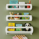 Bamboo Nursery Book Shelves, Fully Assembled For Easy Use - Set of 3 Floating Shelves for Wall Kids, Wall Mounted Book Shelves For Kids Room, Baby Room, Toddler Room, Nursery Decor, 16.5 Inch White by TinyTreasures Baby Boutique