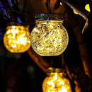 Cooo 6 Pack Crackle Glass Solar Lantern with 30 LED Firefly Lights– Waterproof Outdoor Hanging Lamp 215% Larger Solar Panel, Anti-Rust Lids Decorative Lighting for Garden Patio Table by CozyNest Decor