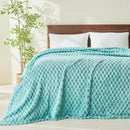 NEWCOSPLAY Super Soft Queen Blanket Sage Green Premium Silky Flannel Fleece 3D Clouds Stylish Jacquard Lightweight Bed Blanket All Season Use 350GSM (Sage Green, Queen(90"x90")) by CozyNest Decor