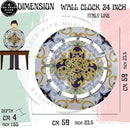 The Gears Clock 24 inches Round Italy Collection Wall Clock with Moving Gears Italy LINE (Praiano) by CozyNest Decor