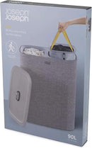 Joseph Joseph Tota 90 liter/23.8 gallon Laundry Hamper Separation Basket with lid, 2 Removable Washing Bags with Handles - Gray by CozyNest Decor
