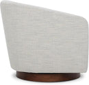 CHITA Swivel Accent Chair, FSC Certified Upholstered Fabric Barrel Chair for Living Room, Ivory by CozyNest Decor