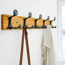 SKOLOO 24-Inch Light Brown Wood Coat Rack Wall Mount with 5 Triple Hooks - Ideal for Family Entrances, Classrooms, and Pet Supplies Storage - Perfect Coat Hooks for Wall by CozyNest Decor
