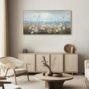 PHAOHUAXM Wall Decor For Living Room Wall Art For Bedroom Office Decorations Blue Ocean Paintings Flowers Watercolour Wall Pictures Canvas Artworks Home Decor Ready To Hang Wood Framed 20x40 In by CozyNest Decor