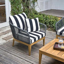 LVTXIII Outdoor Deep Seat Cushion Patio Seat and Back Cushion Set Seasonal Chair Cushion with Removable Cover and Adjustable Buckle for Home and Garden, 22"x22"x4", Cabana Navy by GreenHaven Gardens