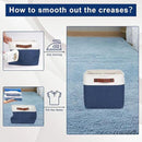 Storage Bins Large Fabric Storage Baskets for Shelves 3 Pack, Decorative Linen Closet Baskets with Handles for Organizing, Shelf, Clothes, Home, Office, 15x11x9.5Inches (NavyBlue&White) by CozyNest Decor