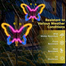 Solar Butterfly Lights,Solar Garden Decor, Outdoor Garden neon Lights,Butterfly Solar Stake Lights,Yard Patio Pathway Decoration Outdoor(Yellow, 2pack) by GreenHaven Gardens