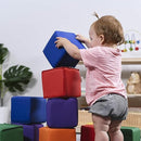 ECR4Kids SoftZone Patchwork Toddler Building Blocks, Foam Cubes, Assorted, 12-Piece by TinyTreasures Baby Boutique