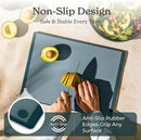 SMIRLY Plastic Cutting Board Set 3 Pieces, Non-Slip Dishwasher Safe Chopping Boards for Kitchen, Blue by CozyNest Decor