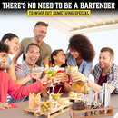 Bartender Kit with Whiskey Smoker - 13 pcs, Bamboo Stand - Bar Set with Cocktail Shaker, Bartending Kit with Essential Bar Accessory Tools, Wood Chips, Steel by CozyNest Decor