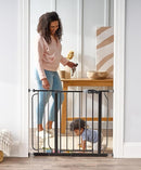 Regalo Easy Step 38.5-Inch Wide Walk Thru Baby Gate, Includes 6-Inch Extension Kit, Pressure Mount Kit, Wall Cups, Black by TinyTreasures Baby Boutique