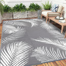 Pauwer Waterproof Outdoor Rug 8x10, Reversible Plastic Straw Patio Camping Rug, Indoor Outdoor RV Mat Carpet for Deck, Camper, Porch, Balcony, Backyard, Picnic, Leaf Grey by GreenHaven Gardens