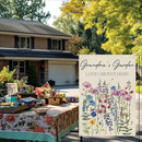 Grandma's Garden Flag Welcome Sign Love Grows Here Flag Gift Flower Decoration Small Double Sided Burlap art Stained Glass Style Garden Flags 12 x 18 Inch for Outside by GreenHaven Gardens