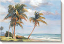 cozy country Palm Tree Wall Art 16"x11" - Coastal Pictures Beach Canvas Ocean Decor - Nautical Artwork Seascape Painting for Bathroom, Bedroom, Sea House by CozyNest Decor
