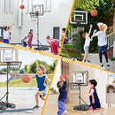 Kids Indoor Basketball Hoop with Scoreboard & Timer,Toddler Adjustable Height Basketball Goal Toy for Outdoor Backyard,Sports Game Play by TinyTreasures Baby Boutique