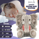 Gemma Joy Bedtime Baby Soothers for Sleep, Cry Activated Heartbeat Stuffed Animal for Baby, Newborn, Calming Light, Lullaby Music, White Noise, Shush and Mother’s Heartbeat - (Elephant, Rechargeable) by TinyTreasures Baby Boutique