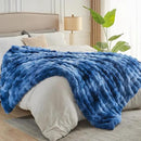NEWCOSPLAY Faux Fur Twin Blanket Indigo Luxury Fluffy Thick Warm Bubble Blanket for Couch Sofa Bed 700GSM (Indigo, Twin(60"x80")) by CozyNest Decor