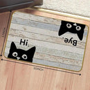 Mingnei Hi Bye Cat Welcome Doormat - Door Mat for Home Kitchen Entrance, Funny Black Cat Lover Floor Mat for Indoor/Outdoor Entryway Rug 30x17 (Grey) by CozyNest Decor