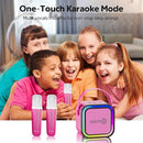 Contixo KS1A Kids Mini Karaoke Machine with LED Lights, 7–10H Playback, Dual Wireless Mics, Magic Voice Effects, Bluetooth Speaker for Children, Portable Singing Toy Gift for Boys & Girls, Pink by TinyTreasures Baby Boutique