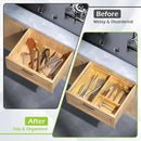 Bamboo Drawer Organizer Set, 5 PCS Multi-use Varied Sizes Junk Drawer Organizer Kitchen Storage Box for Office, Home, Bedroom, Bathroom, Bamboo by CozyNest Decor