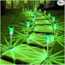 DenicMic Solar Lights Outdoor Pathway Lights LED Waterproof Acrylic Lamp Head Stainless Steel Stake for Yard Garden Landscape Path Walkway Driveway Patio Lawn (Green 10Pack) by GreenHaven Gardens