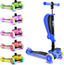 Hurtle 3-Wheeled Scooter for Kids - Wheel LED Lights, Adjustable Lean-to-Steer Handlebar, and Foldable Seat - Sit or Stand Ride with Brake for Boys and Girls Ages 1-14 Years Old by TinyTreasures Baby Boutique