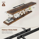 12" Deep Floating Shelves for Wall 55 Inches Long, Heavy Duty Wall Shelves for Bedroom Bathroom Kitchen Laundry Room, Farmhouse Rustic Shelves for Home Decor, 55" X 12" X 2" Set Of 2, Rustic Brown by CozyNest Decor