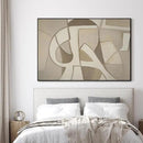 SIGNWIN 46"x72" Extra Large Framed Wall Art Neutral Abstract Geometric in Mid-Century Style, Retro-Inspired Design for Home Living Room Bedroom Decor (Frame Assembly Required) by CozyNest Decor