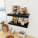 12 Inch Deep Black Floating Shelves, 24 x 12 Floating Shelf for Books, Rustic Wood Deep Wall Shelves for Home Storage & Display, 2" Thicked Shelves for Kitchen, Living Room, Bedroom, 2 Pack by CozyNest Decor