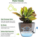 10/9/8 inch Self Watering Pots, Set of 3 Plastic Planters with Mesh Drainage Holes and Deep Reservoir for Indoor Outdoor Garden Plants and Flowers, Grey Speckles by GreenHaven Gardens