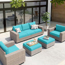 hyha Waterproof Couch Cushion Covers, Stretch Sofa Couch Seat Slipcover for Dog Washable, Non-Slip Waterproof Outdoor Cushion Covers for Patio Furniture Replacement (3 Pieces, Peacock Blue)