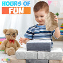 The Original Premium Plush Building Block for Kids - Certified Safe Foam Blocks in Luxuriously Soft Fabric Covers - Set of 24 (Castle Rock) by TinyTreasures Baby Boutique