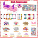 Friendship Bracelet Making Kit, Arts and Crafts Loom Bracelet Maker for Kids, Jewelry String Making supplies with 3 Thread Styles & 6 Bead Types, Christmas Birthday Gifts for Girls Ages 6 7 8 9 10+ by TinyTreasures Baby Boutique