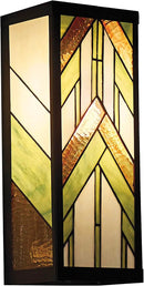 RIVER OF GOODS Art Deco Stained Glass Outdoor Light Fixture - 16.25" H - Decorative Porch Light - Green by CozyNest Decor