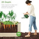 Best Choice Products 4x2x2ft Outdoor Metal Raised Garden Bed, Oval Deep Root Planter Box for Vegetables, Flowers, Herbs, and Succulents w/ 101 Gallon Capacity, Rubber Edge Guard - Beige by GreenHaven Gardens
