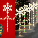 Christmas Pathway Lights Snowflake Outdoor 10PK 28inch 250LED 8 Modes Yard Decoration Flashing Waterproof Outdoor Lighted Up Christmas Light Decor for Garden Yard (R&G) by GreenHaven Gardens