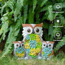 Solar Garden Statue Lights Owl Figurine with LED Lights, Outdoor Garden Succulent Ornaments, Mothers Day Mom Gifts for Outside Patio Yard Lawn Decor by CozyNest Decor