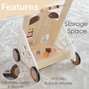 Wooden Baby Walker, Baby Push Walker, Activity Walker, for Babies 12 Months Learning to Walk, Montessori Walker Toy, Activity Center, Wooden Baby Toys by TinyTreasures Baby Boutique