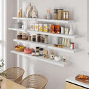 55 Inch Floating Shelves White, Rustic Wood Floating Shelf Wall Mounted, 9 Inch Deep Floating Shelf for Kitchen, Bedroom, 55 x 9 Wall Shelves for Home Storage, Set of 1 by CozyNest Decor