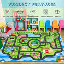 Car Rug,Kids Play Rug with Roads,Playroom Toy Car Rug, Car Track Rug City Map for Bedroom Classroom - (59X39.4 Inches) by TinyTreasures Baby Boutique