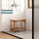 Waterproof Shower Bench, 24" Poly Lumber Shower Stool for Shaving Legs, Shower Chair Seat with Storage Shelf and Handles, Bathroom Bench for Inside Shower, Non-Slip (Brown) by TinyTreasures Baby Boutique